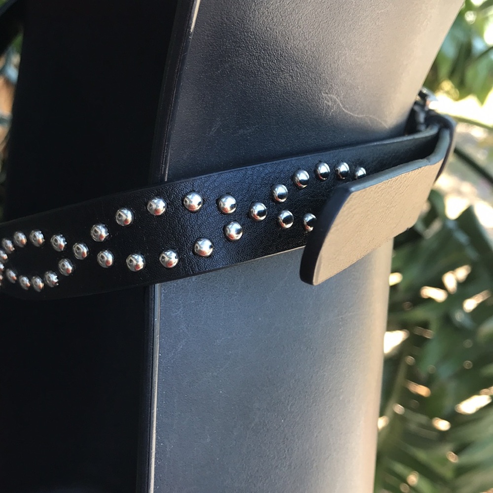 Steve Madden turquoise and silver studs or grommets leather belt
